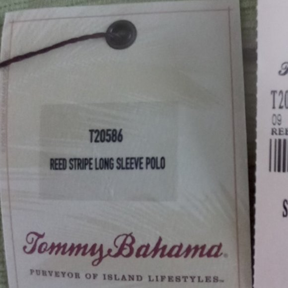 Tommy Bahama Silk Reed Stripe long sleeve polo shirt NWT - Picture 4 of 9